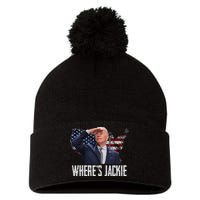 Jackie Are You Here Where's Jackie Funny Anti Joe Biden Pom Pom 12in Knit Beanie