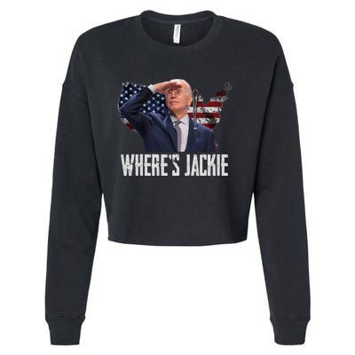 Jackie Are You Here Where's Jackie Funny Anti Joe Biden Cropped Pullover Crew