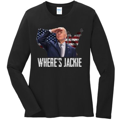 Jackie Are You Here Where's Jackie Funny Anti Joe Biden Ladies Long Sleeve Shirt