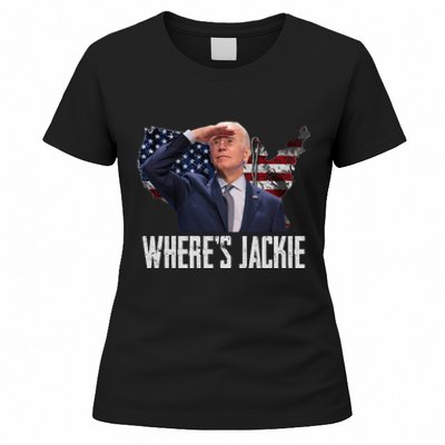 Jackie Are You Here Where's Jackie Funny Anti Joe Biden Women's T-Shirt