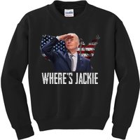 Jackie Are You Here Where's Jackie Funny Anti Joe Biden Kids Sweatshirt