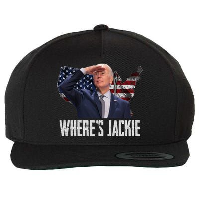 Jackie Are You Here Where's Jackie Funny Anti Joe Biden Wool Snapback Cap