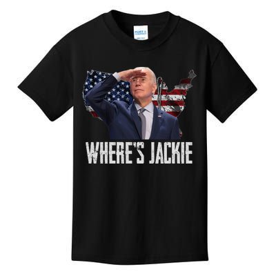 Jackie Are You Here Where's Jackie Funny Anti Joe Biden Kids T-Shirt