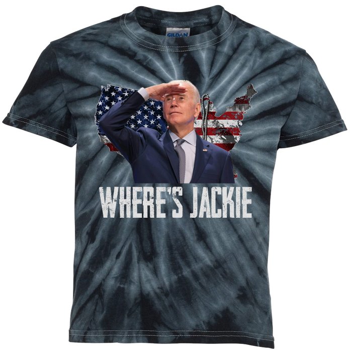 Jackie Are You Here Where's Jackie Funny Anti Joe Biden Kids Tie-Dye T-Shirt