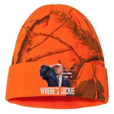 Jackie Are You Here Where's Jackie Funny Anti Joe Biden Kati Licensed 12" Camo Beanie