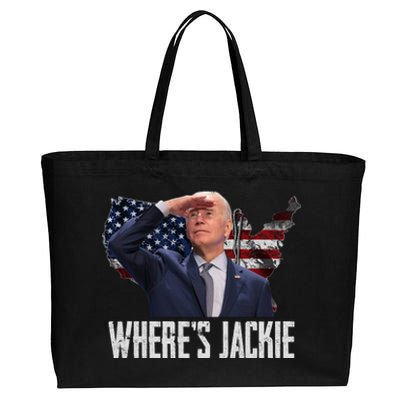 Jackie Are You Here Where's Jackie Funny Anti Joe Biden Cotton Canvas Jumbo Tote