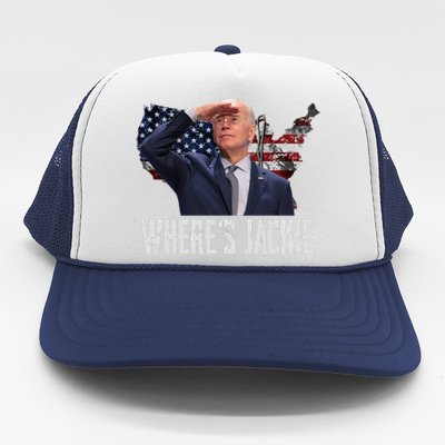 Jackie Are You Here Where's Jackie Funny Anti Joe Biden Trucker Hat