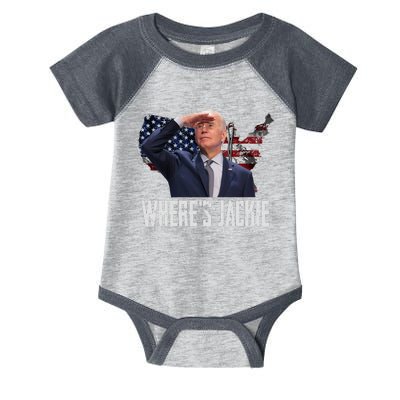 Jackie Are You Here Where's Jackie Funny Anti Joe Biden Infant Baby Jersey Bodysuit