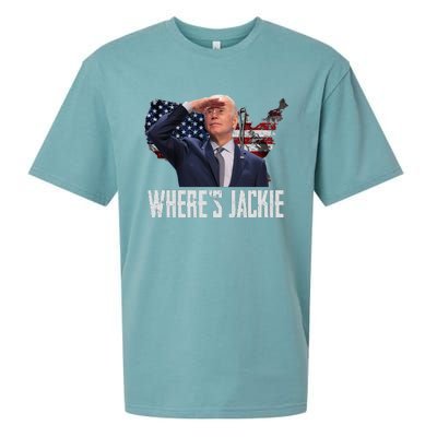 Jackie Are You Here Where's Jackie Funny Anti Joe Biden Sueded Cloud Jersey T-Shirt