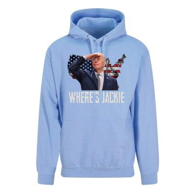 Jackie Are You Here Where's Jackie Funny Anti Joe Biden Unisex Surf Hoodie