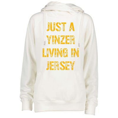 Just A Yinzer Living In Jersey Womens Funnel Neck Pullover Hood