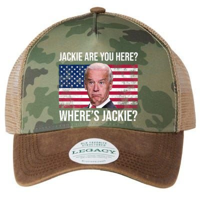 Jackie Are You Here Where's Jackie? Funny Biden Legacy Tie Dye Trucker Hat