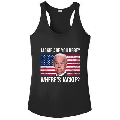 Jackie Are You Here Where's Jackie? Funny Biden Ladies PosiCharge Competitor Racerback Tank