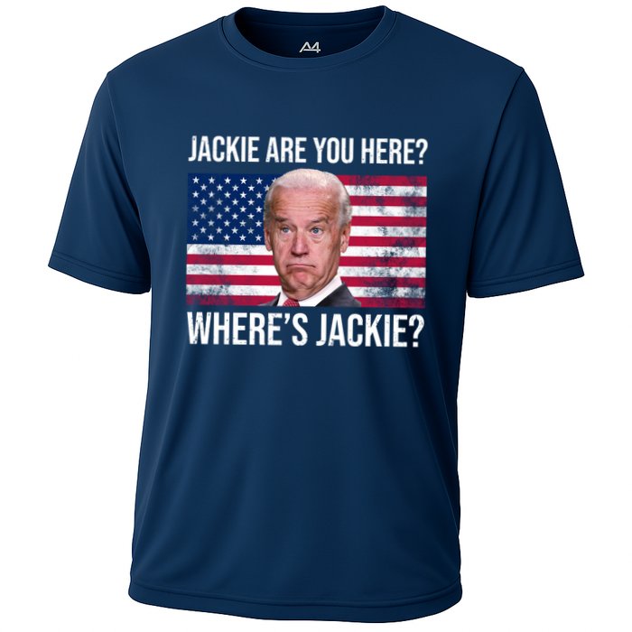 Jackie Are You Here Where's Jackie? Funny Biden Cooling Performance Crew T-Shirt