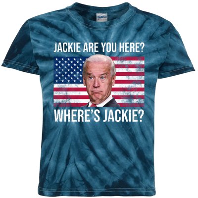 Jackie Are You Here Where's Jackie? Funny Biden Kids Tie-Dye T-Shirt