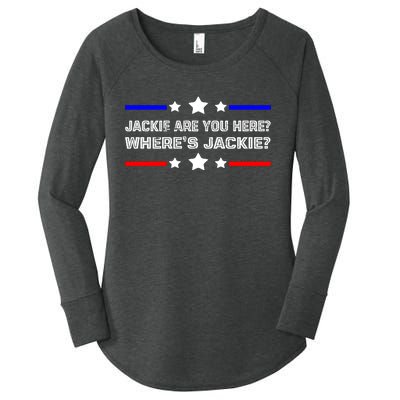 Jackie Are You Here Where's Jackie Funny Meme Women's Perfect Tri Tunic Long Sleeve Shirt