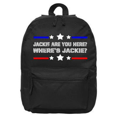 Jackie Are You Here Where's Jackie Funny Meme 16 in Basic Backpack
