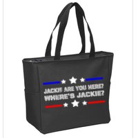 Jackie Are You Here Where's Jackie Funny Meme Zip Tote Bag