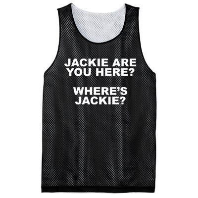 Jackie Are You Here? Where's Jackie Funny Meme Mesh Reversible Basketball Jersey Tank