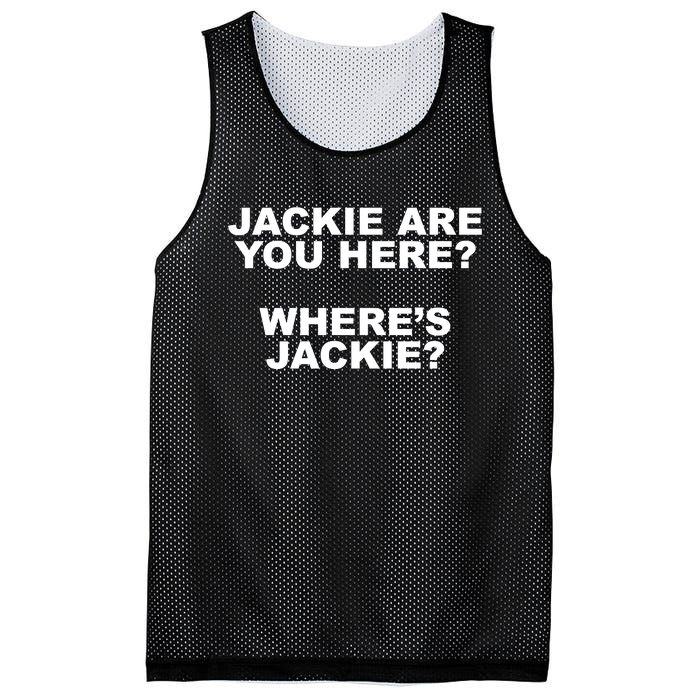 Jackie Are You Here? Where's Jackie Funny Meme Mesh Reversible Basketball Jersey Tank