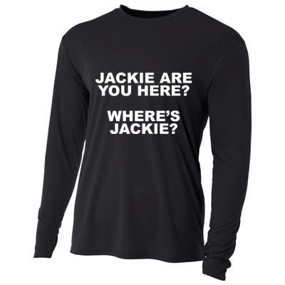 Jackie Are You Here? Where's Jackie Funny Meme Cooling Performance Long Sleeve Crew