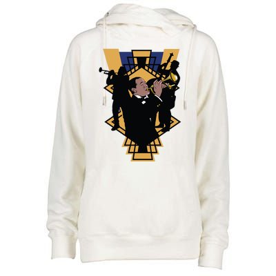 Jazz Band Womens Funnel Neck Pullover Hood