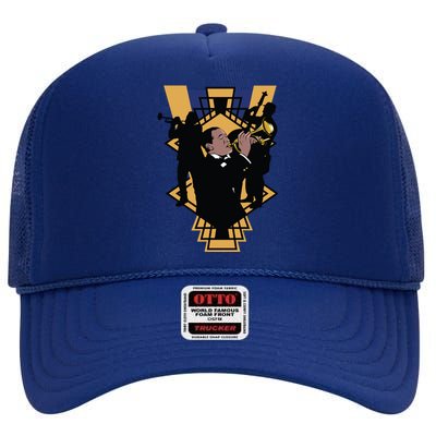 Jazz Band High Crown Mesh Back Trucker Hat