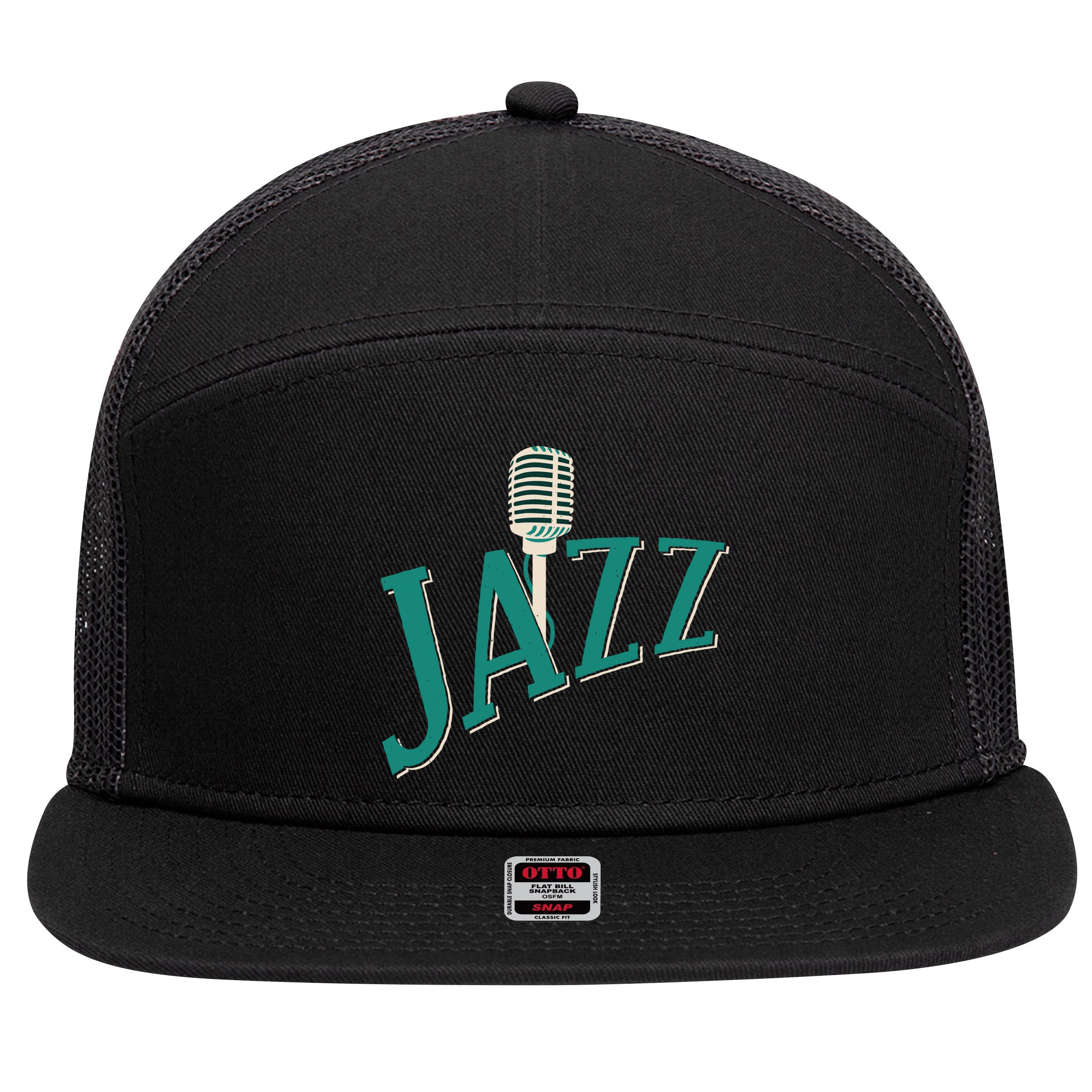 Jazz Microphone 7 Panel Mesh Trucker Snapback Hat