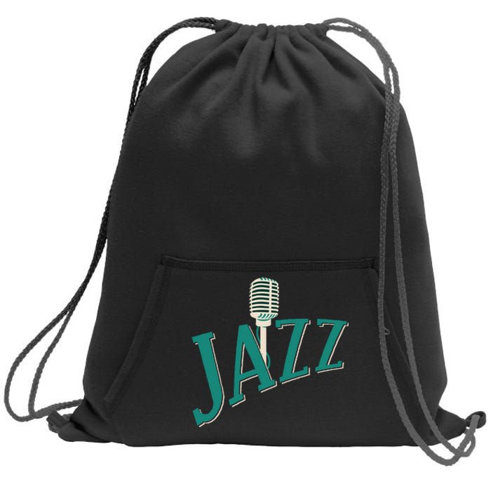 Jazz Microphone Sweatshirt Cinch Pack Bag