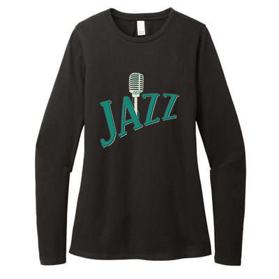 Jazz Microphone Womens CVC Long Sleeve Shirt