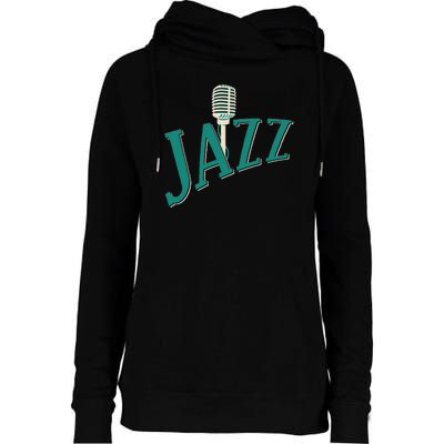 Jazz Microphone Womens Funnel Neck Pullover Hood