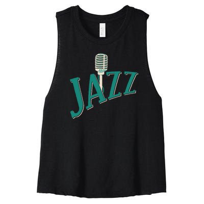 Jazz Microphone Women's Racerback Cropped Tank