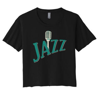 Jazz Microphone Women's Crop Top Tee