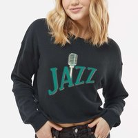 Jazz Microphone Cropped Pullover Crew