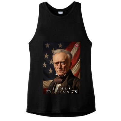James Buchanan 15th President Of The United States Portrait Ladies PosiCharge Tri-Blend Wicking Tank