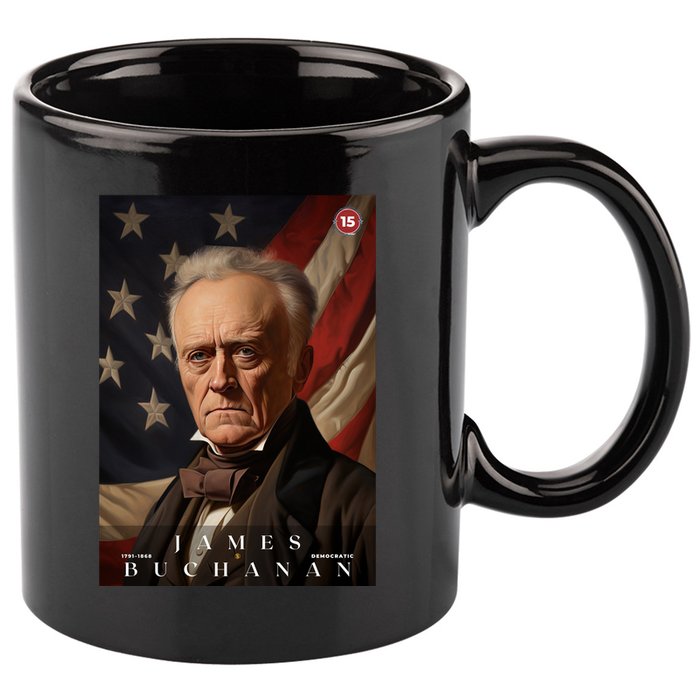 James Buchanan 15th President Of The United States Portrait 11oz C Handle Ceramic Mug