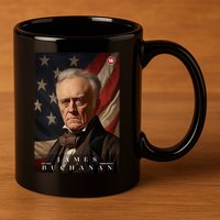 James Buchanan 15th President Of The United States Portrait 11oz C Handle Ceramic Mug