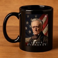 James Buchanan 15th President Of The United States Portrait 11oz C Handle Ceramic Mug