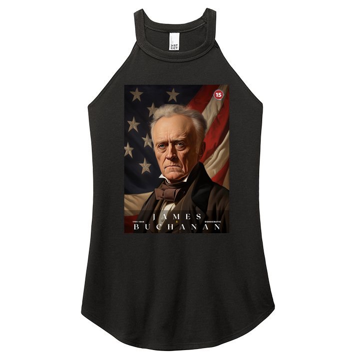 James Buchanan 15th President Of The United States Portrait Women's Perfect Tri Rocker Tank