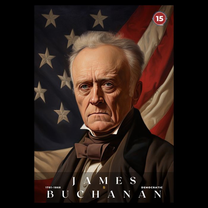 James Buchanan 15th President Of The United States Portrait Wool Snapback Cap