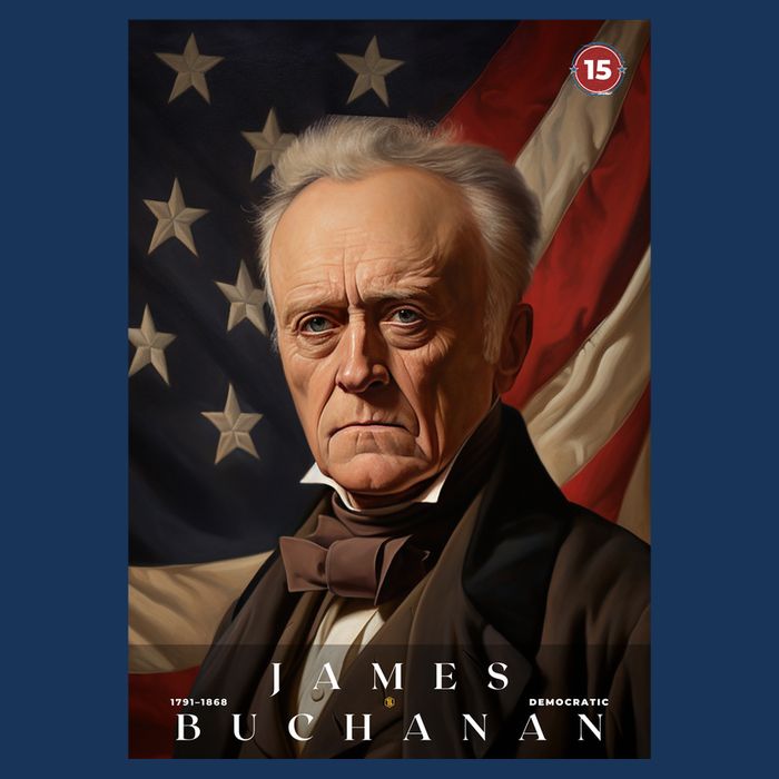 James Buchanan 15th President Of The United States Portrait Cooling Performance Crew T-Shirt
