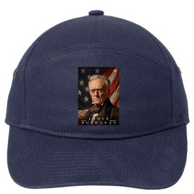 James Buchanan 15th President Of The United States Portrait 7-Panel Snapback Hat
