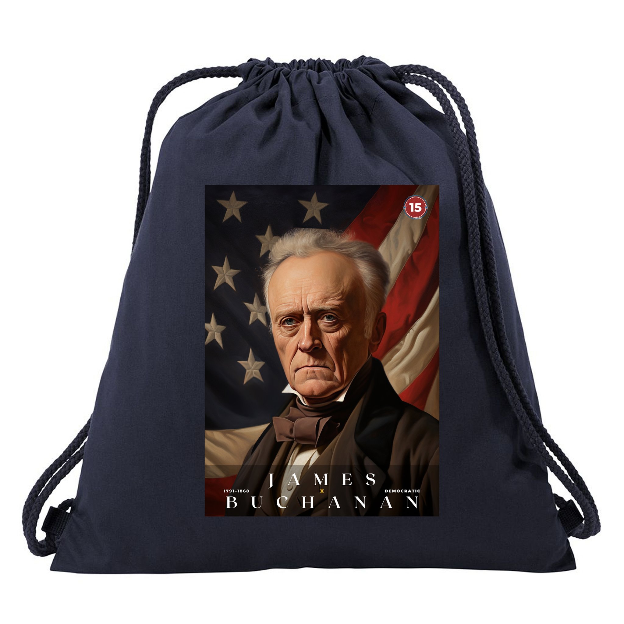 James Buchanan 15th President Of The United States Portrait Drawstring Bag