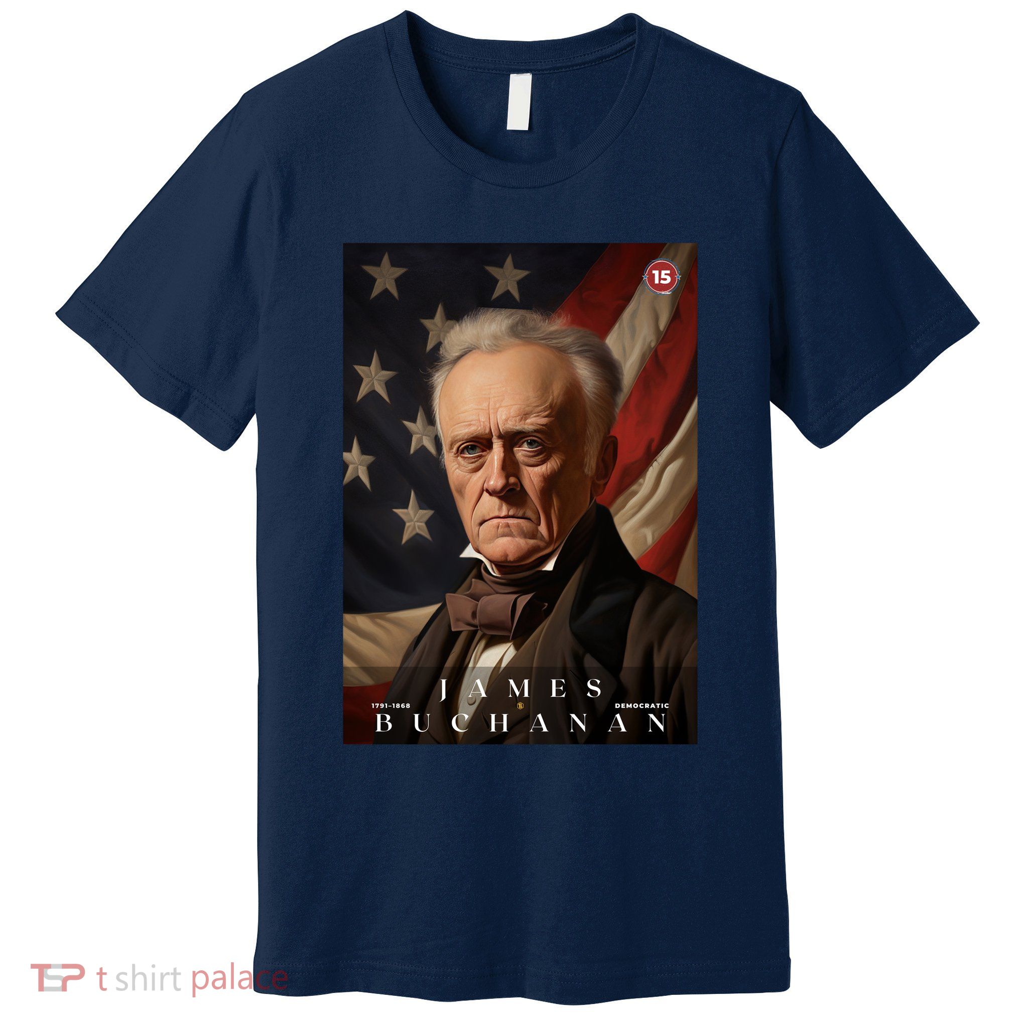 James Buchanan 15th President Of The United States Portrait Premium T-Shirt