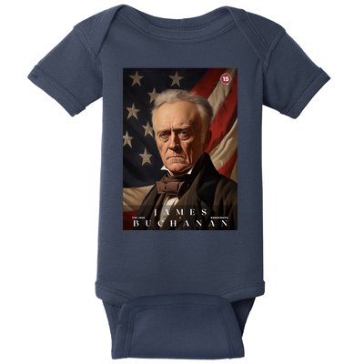 James Buchanan 15th President Of The United States Portrait Baby Bodysuit