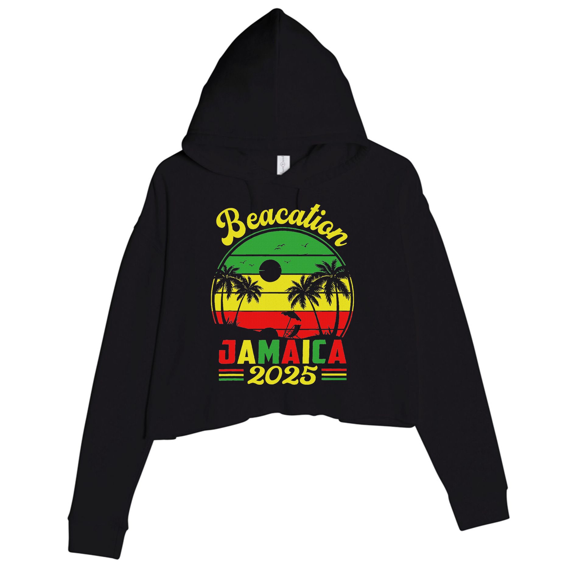 Jamaica Baecation 2025 Couples Vacation Family Crop Fleece Hoodie