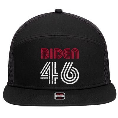 Joe Biden 46 46th President Usa America Retro Style Cool Gift 7 Panel Mesh Trucker Snapback Hat