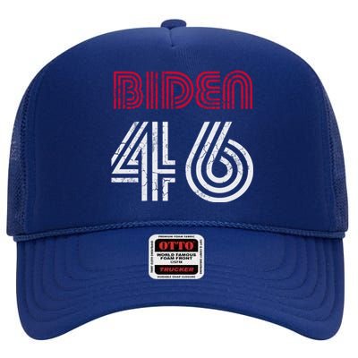 Joe Biden 46 46th President Usa America Retro Style Cool Gift High Crown Mesh Back Trucker Hat