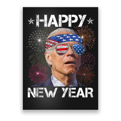 Joe Biden 4th Of July Happy New Year Fireworks Sunglasses Poster