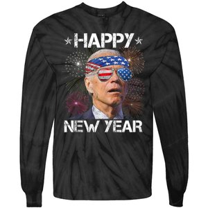 Joe Biden 4th Of July Happy New Year Fireworks Sunglasses Tie-Dye Long Sleeve Shirt